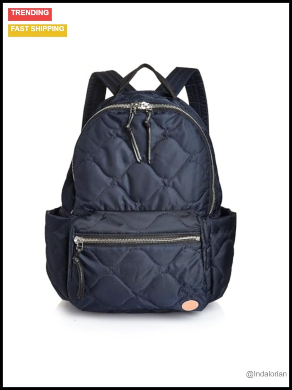 Quilted Travel Backpack with Trolley Sleeve & Padded Straps